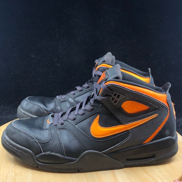 Nike Air Flight Falcon Men's Sz 11.5 Black Bright Citrus-Night  397204-080 - Picture 6 of 10